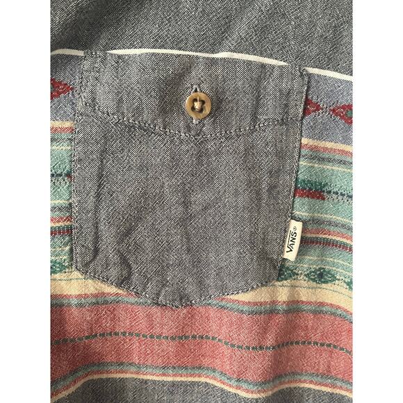 Mens Vans Southwest Print Button Down Long Sleeves Casual Retro Shirt Sz Medium - Picture 5 of 8